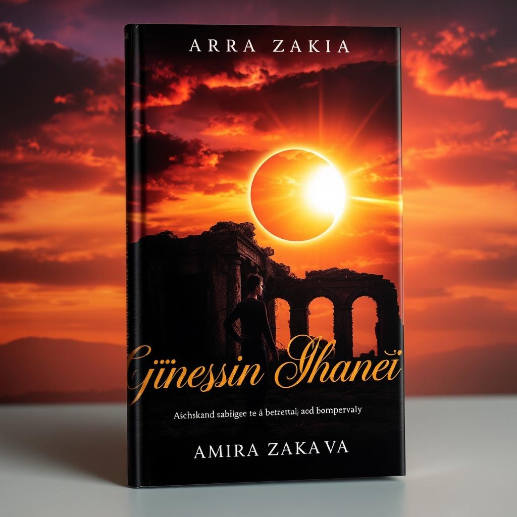 An evocative cover for a book titled "Güneşin İhaneti" by Amira Zakaeva