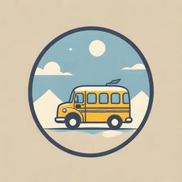 Design a podcast logo featuring a school bus journeying atop an vintage-style map. The phrase 'TRIP THROUGH MESOPOTAMIA' should be prominently written on the school bus.