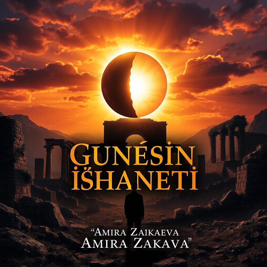 A square, visually compelling book cover for "Güneşin İhaneti" by Amira Zakaeva, sized 1000x1000 pixels