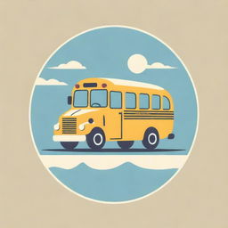 Design a podcast logo featuring a school bus journeying atop an vintage-style map. The phrase 'TRIP THROUGH MESOPOTAMIA' should be prominently written on the school bus.