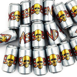 A pile of soda cans with the graffiti letters "ASCEND" prominently displayed on each can