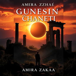 A textless book cover design for "Güneşin İhaneti" by Amira Zakaeva, sized 1000x1000 pixels
