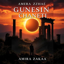 A textless book cover design for "Güneşin İhaneti" by Amira Zakaeva, sized 1000x1000 pixels