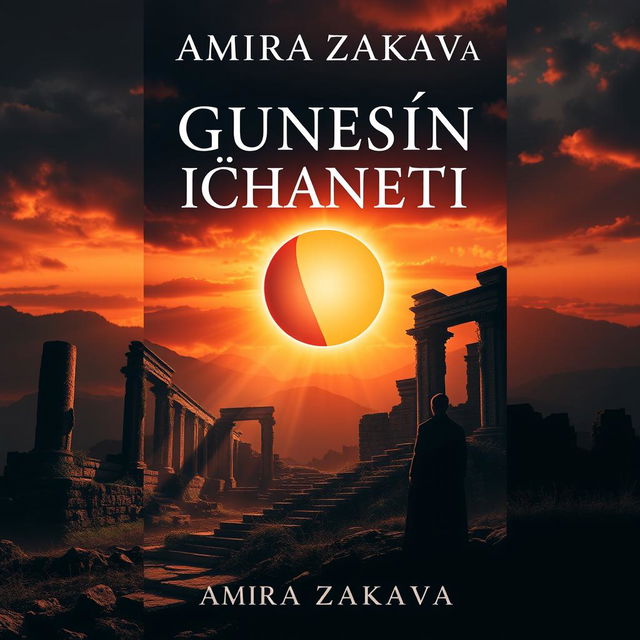 A textless book cover design for "Güneşin İhaneti" by Amira Zakaeva, sized 1000x1000 pixels