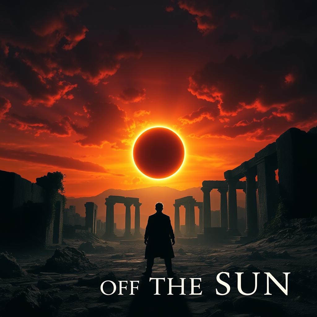 A textless, square book cover design on the topic of "Betrayal of the Sun," sized 1000x1000 pixels