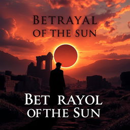 A textless, square book cover design on the topic of "Betrayal of the Sun," sized 1000x1000 pixels