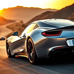 A sleek, modern sports car with aerodynamic curves and a glossy finish