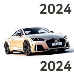 Audi TT 2024, showcasing a modern, stylish, and innovative design with hi-tech and futuristic features, highlighting sleek aerodynamics and cutting-edge technology, capturing the essence of the next generation of Audi TT models