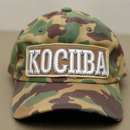 A tactical military cap featuring the word "KOCIBA" embroidered on the front