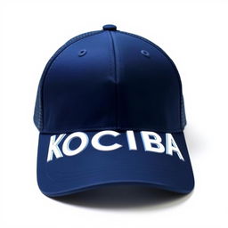 A stylish baseball cap with the word "KOCIBA" emblazoned on the front in bold, modern typography