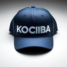 A stylish baseball cap with the word "KOCIBA" emblazoned on the front in bold, modern typography