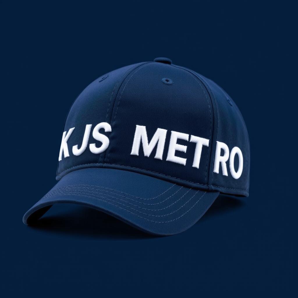 A stylish golf cap featuring the bold inscription 'KJS METRO' on the front