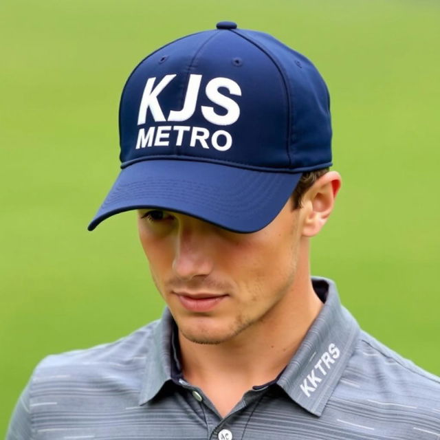 A stylish golf cap featuring the bold inscription 'KJS METRO' on the front