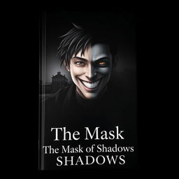 A book cover with a pitch-black background, creating a dark and eerie atmosphere