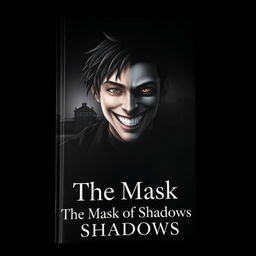 A book cover with a pitch-black background, creating a dark and eerie atmosphere