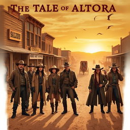 A scene from "The Tale of Altora," set in the year 1884, depicting a classic Western film ambiance