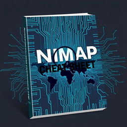 An eye-catching book cover design for an "Nmap Cheat Sheet"