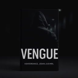 Vague, simple, minimalist dark book cover design featuring the back view of a man in a hoodie