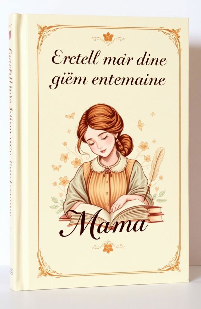 A hardcover book titled "Erzähl mir deine Geschichte Mama", featuring an elegant and heartwarming design