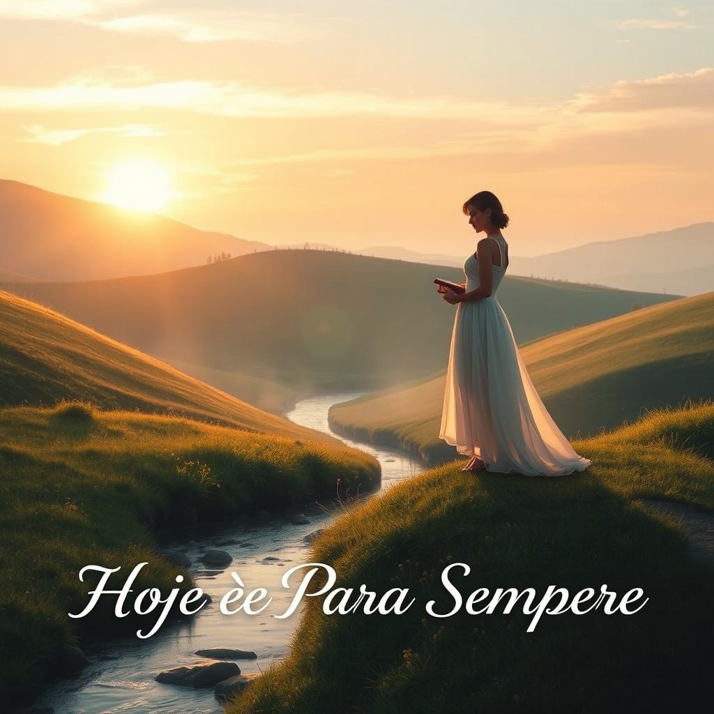 A serene and dreamy representation inspired by the poetry book "Hoje e Para Sempre"