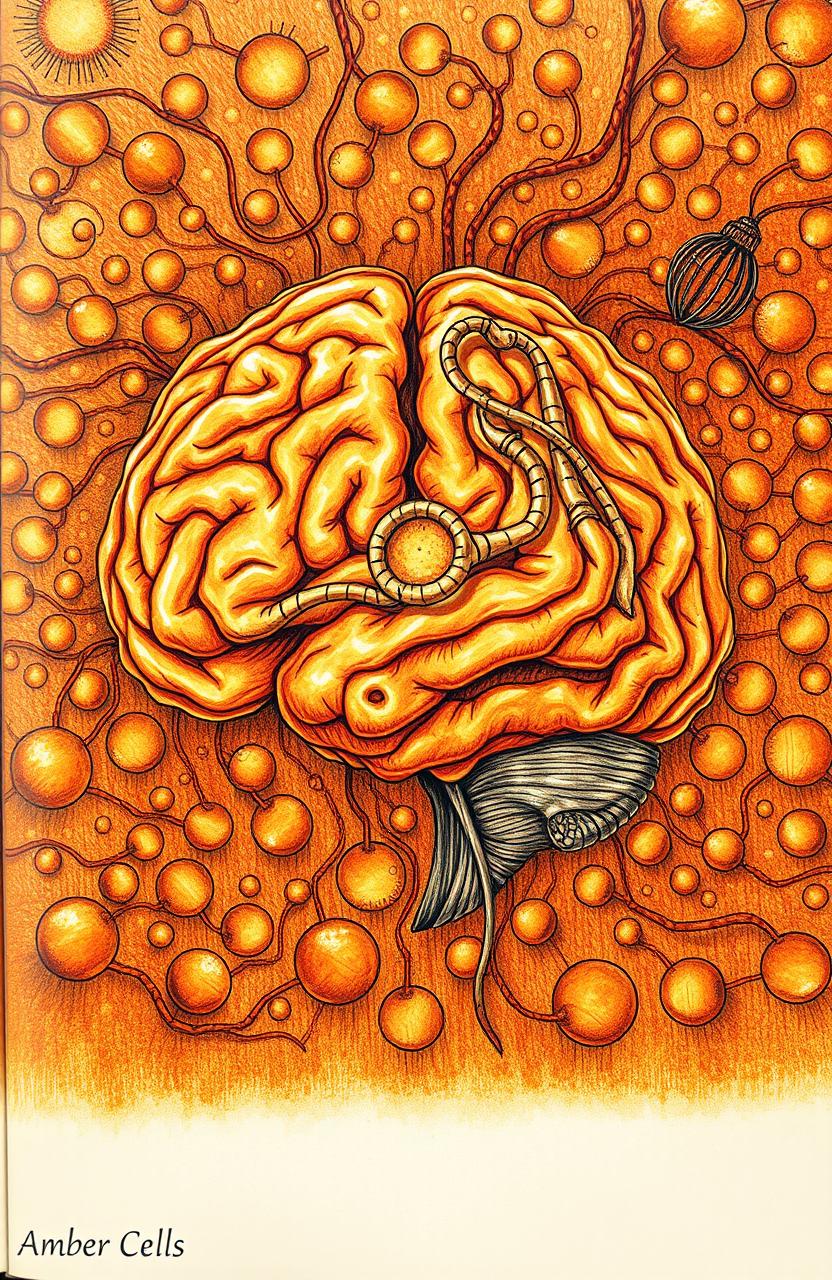 A captivating illustration depicting the human mind from an aerial perspective, where its cells intricately form a complex maze