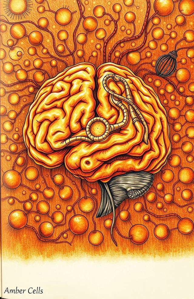 A captivating illustration depicting the human mind from an aerial perspective, where its cells intricately form a complex maze