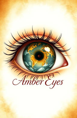 A captivating book cover illustration for a poetry book titled 'Amber Eyes'