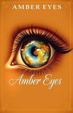 A captivating book cover illustration for a poetry book titled 'Amber Eyes'