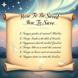 Illustration of a spiritual checklist titled "How To Be Saved"