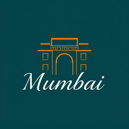 A modern logo design for an Indian restaurant named "Mumbai"