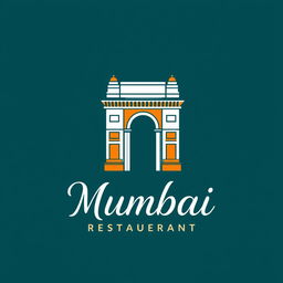 A modern logo design for an Indian restaurant named "Mumbai"