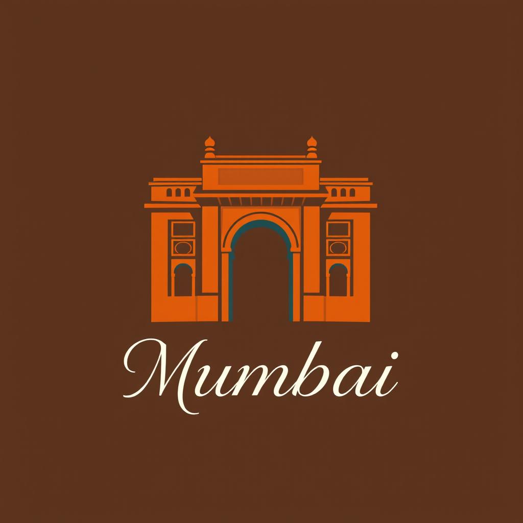 A modern logo design for an Indian restaurant named "Mumbai"