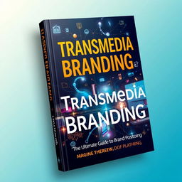 A visually captivating book cover design for "Transmedia Branding: The Ultimate Guide to Brand Positioning