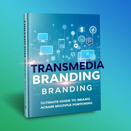 A visually captivating book cover design for "Transmedia Branding: The Ultimate Guide to Brand Positioning