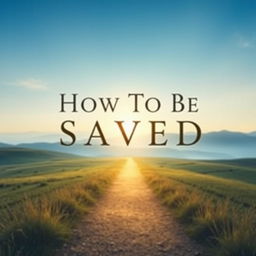 An evocative ebook cover for 'How To Be Saved', depicting a serene landscape with a tranquil path leading towards a bright horizon