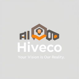 A logo design for a construction company called "Hiveco"