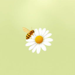 A logo design featuring a chamomile flower and a bee