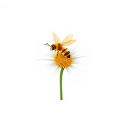 A logo design featuring a chamomile flower and a bee