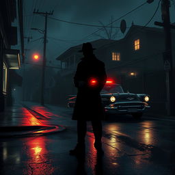 A haunting and mysterious scene illustrating a crime thriller atmosphere