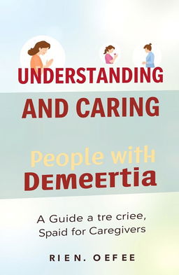 An eye-catching attractive book cover design for "Understanding and Caring for People with Dementia: A Guide for Caregivers"