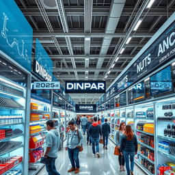 Dinpar in 2025, a modern, high-tech store specializing in screws, nuts, chemical products, and auto parts