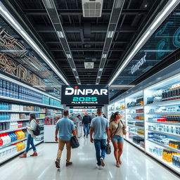 Dinpar in 2025, a modern, high-tech store specializing in screws, nuts, chemical products, and auto parts