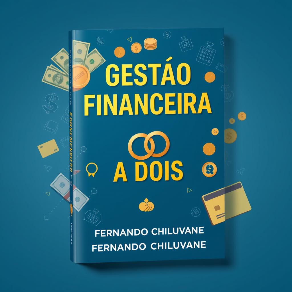 Ebook cover design featuring the title "GESTÃO FINANCEIRA A DOIS" prominently displayed at the center