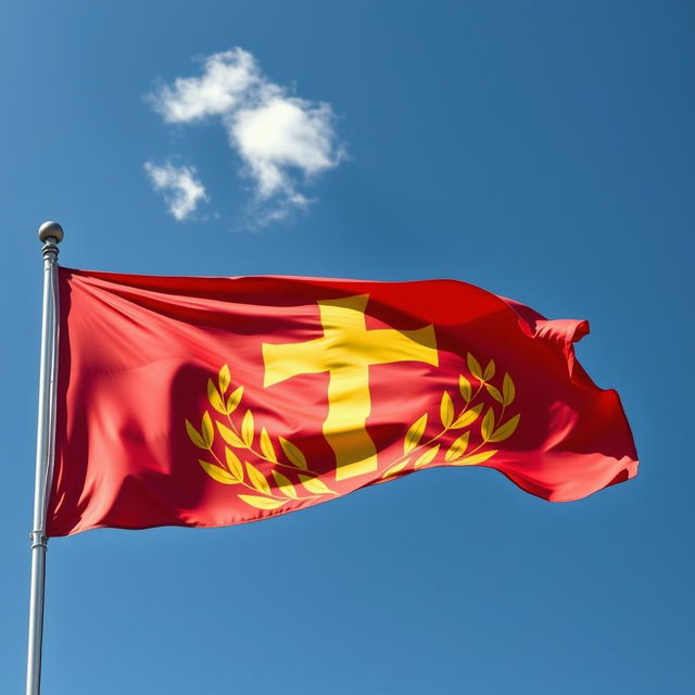 A flag symbolizing Occitan freedom, featuring the Occitan cross prominently in the center