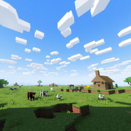 A nostalgic scene inside a Minecraft world from version 1