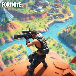 A character in the game Fortnite, equipped with only grey weapons, engaged in an action-packed solo battle