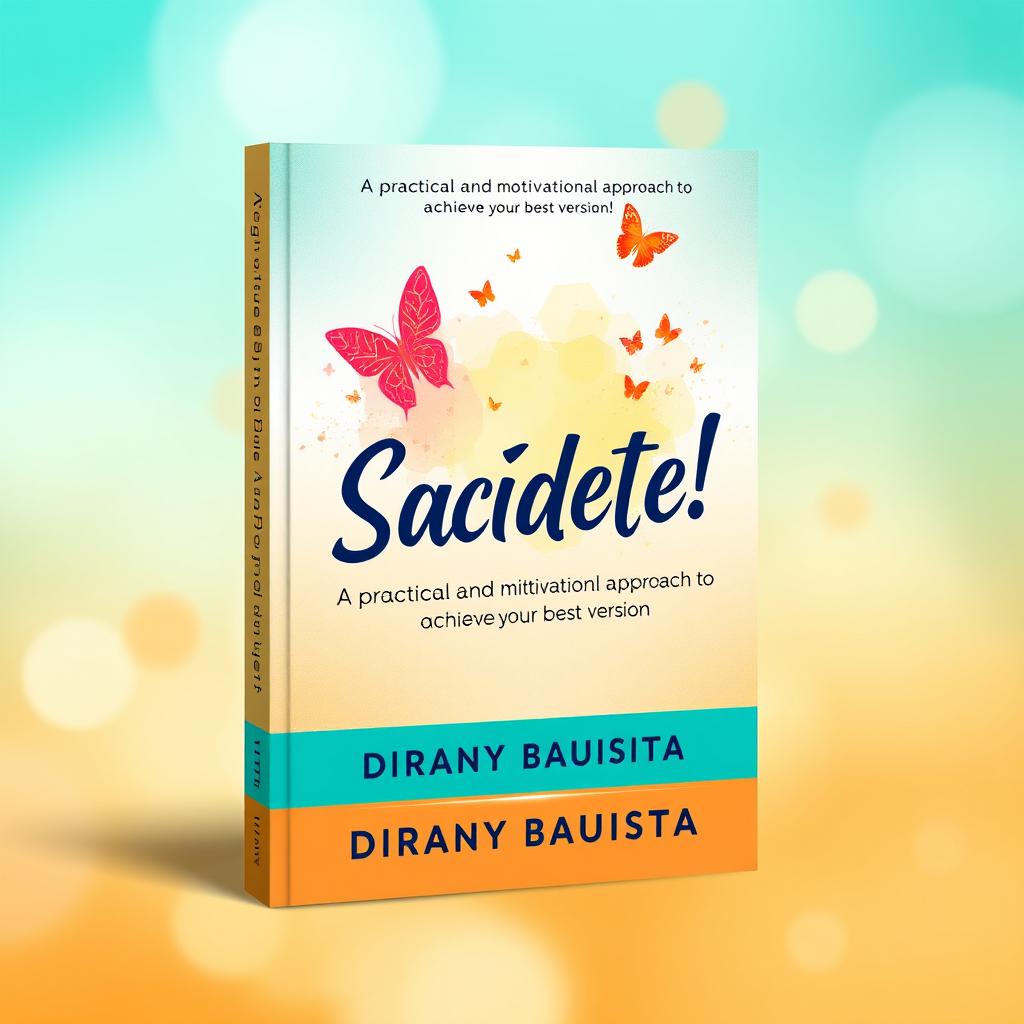 An inspiring and motivational book cover design for "¡Sacúdete!": A Practical and Motivational Approach to Achieve Your Best Version by author Diranny Bautista