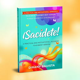 An inspiring and motivational book cover design for "¡Sacúdete!": A Practical and Motivational Approach to Achieve Your Best Version by author Diranny Bautista