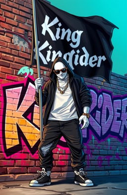 A hip hop-themed artwork featuring a gangster character styled like a Grand Theft Auto video game character