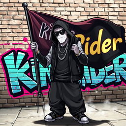 A hip hop and modern-themed artwork featuring a gangster character styled like a Grand Theft Auto video game character